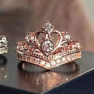 Rose Gold Queen Princess Crown Ring NWT